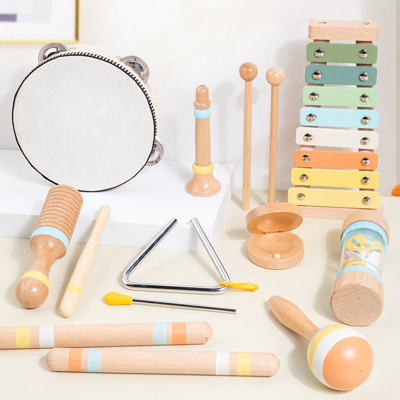 Wooden Kids Musical Instrument Set – Percussion Sound Play Toys for Early Learning, Hands-On Rhythm & Coordination Activity for Toddlers – Percussion Instrument Set